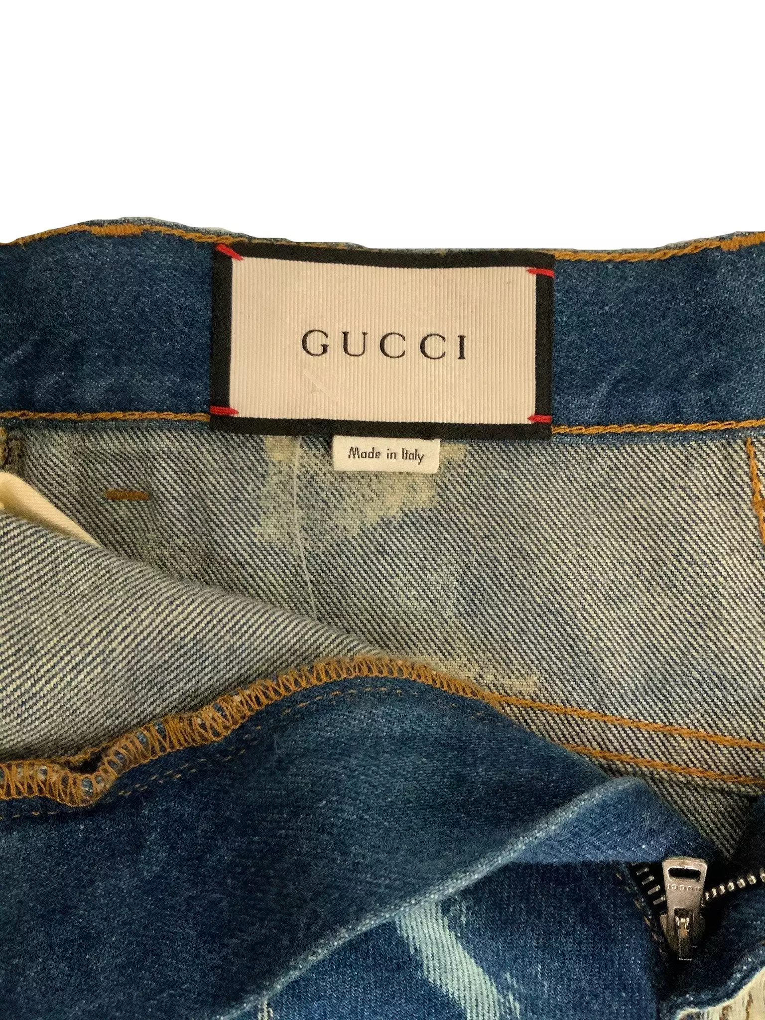 Gucci Printed Bee Denim Jean Skirt Size XS