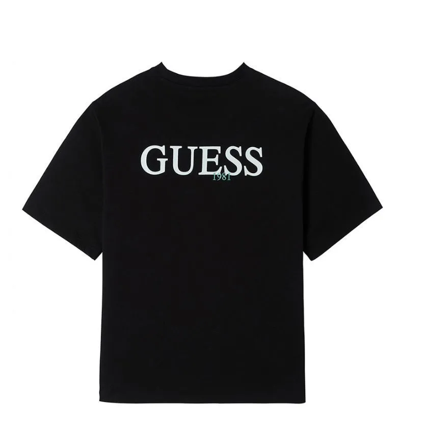 Guess  |Unisex Street Style Plain Cotton Short Sleeves Oversized