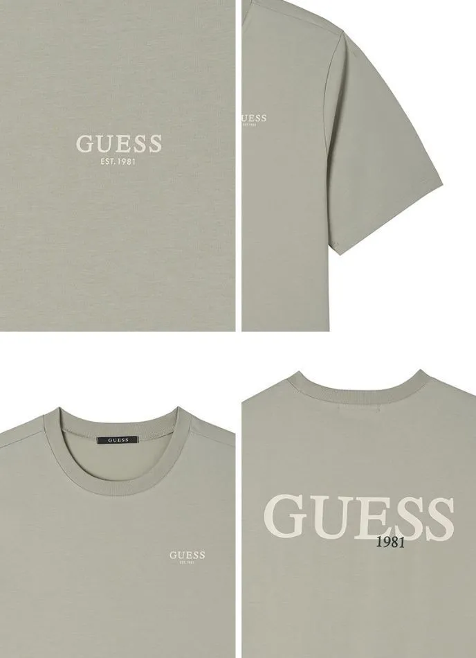 Guess  |Unisex Street Style Plain Cotton Short Sleeves Oversized