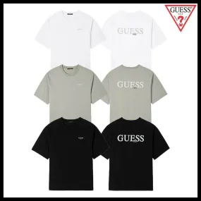 Guess  |Unisex Street Style Plain Cotton Short Sleeves Oversized