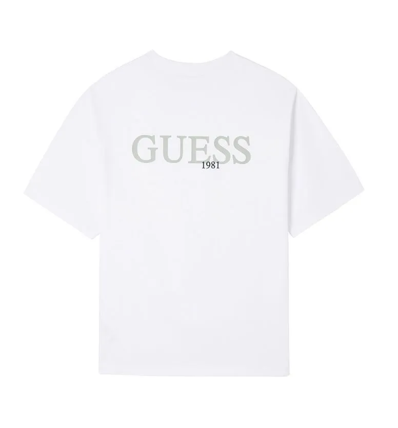 Guess  |Unisex Street Style Plain Cotton Short Sleeves Oversized