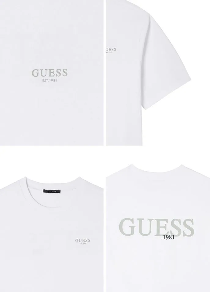 Guess  |Unisex Street Style Plain Cotton Short Sleeves Oversized