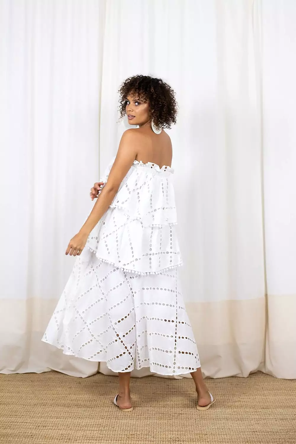 HEIDY 3 TIER MAXI DRESS WHITE