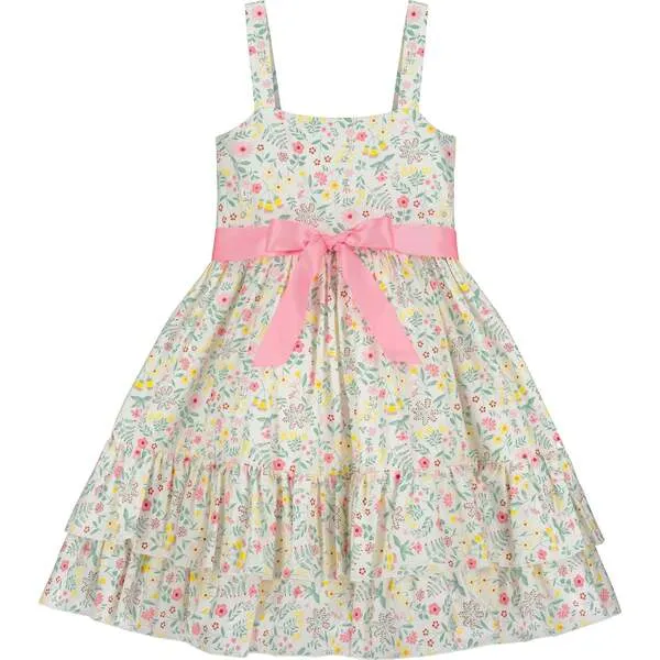 Holly Hastie Summer Meadow Girls Party Dress, Pink & White