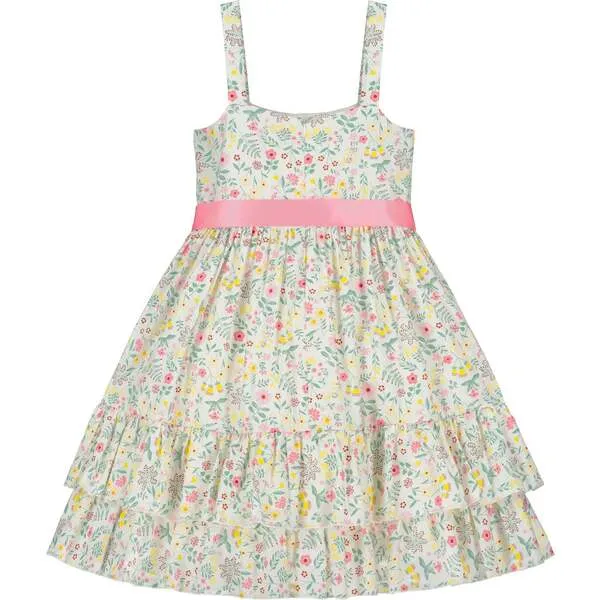 Holly Hastie Summer Meadow Girls Party Dress, Pink & White