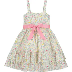 Holly Hastie Summer Meadow Girls Party Dress, Pink & White