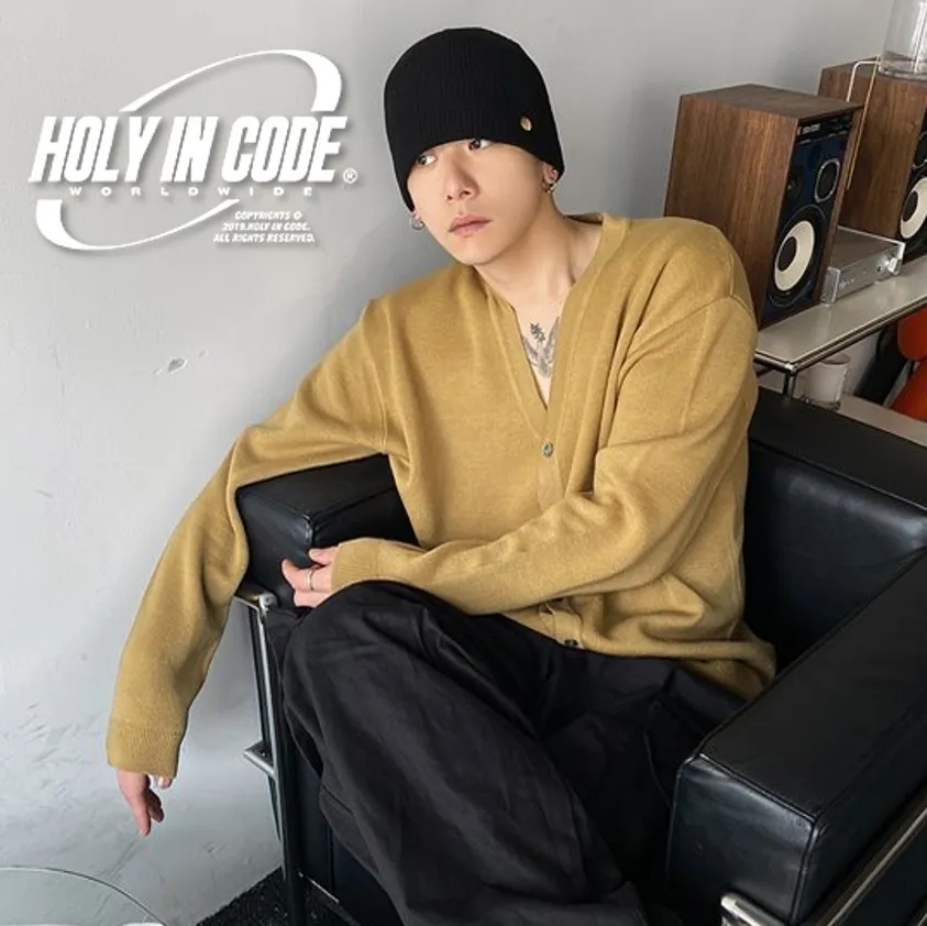 HOLY IN CODE  |Unisex Street Style Plain Oversized Cardigans