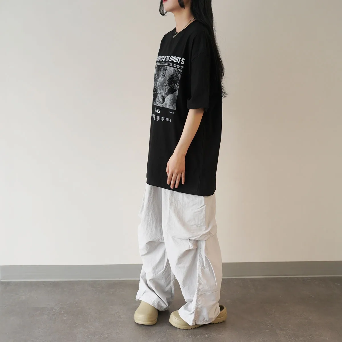 IONSEOUL  |Crew Neck Unisex Street Style Cotton Short Sleeves Oversized