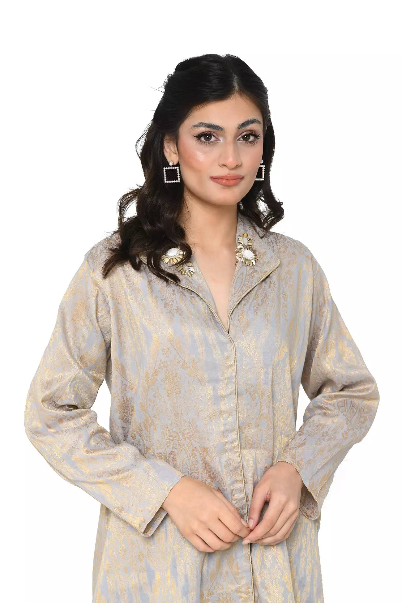 Jacquard Embellished Shirt