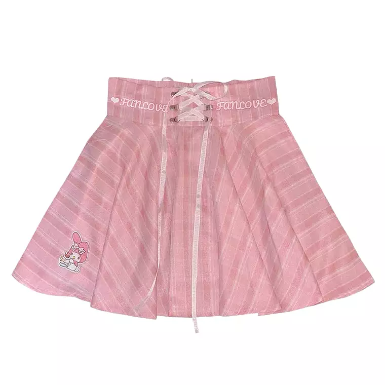 Japanese harajuku cute Sanrio plaid skirt BY3302