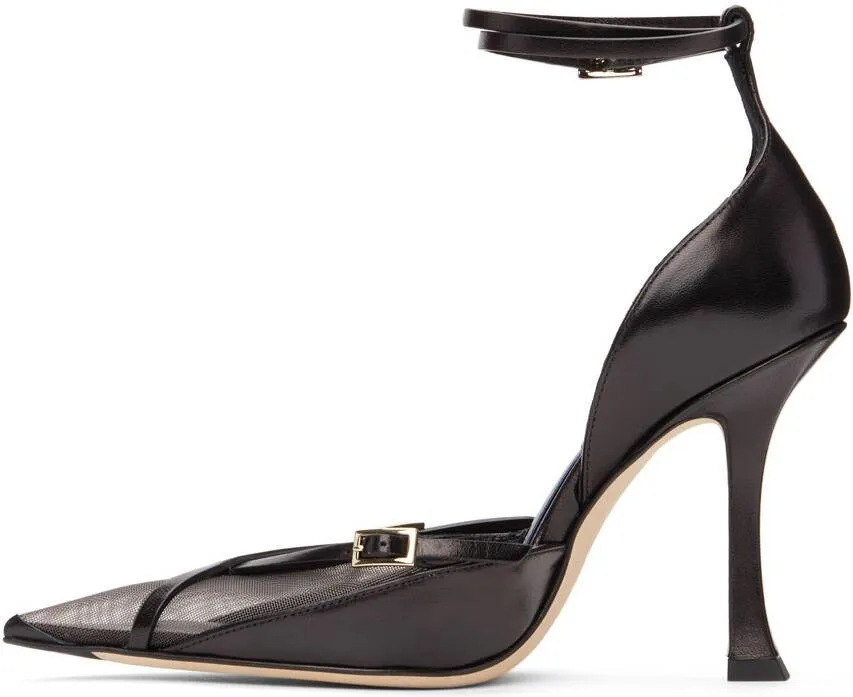 Jimmy Choo Black Mugler Edition Strap Pump Heels