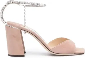 Jimmy Choo Saeda 85mm suede sandals Neutrals