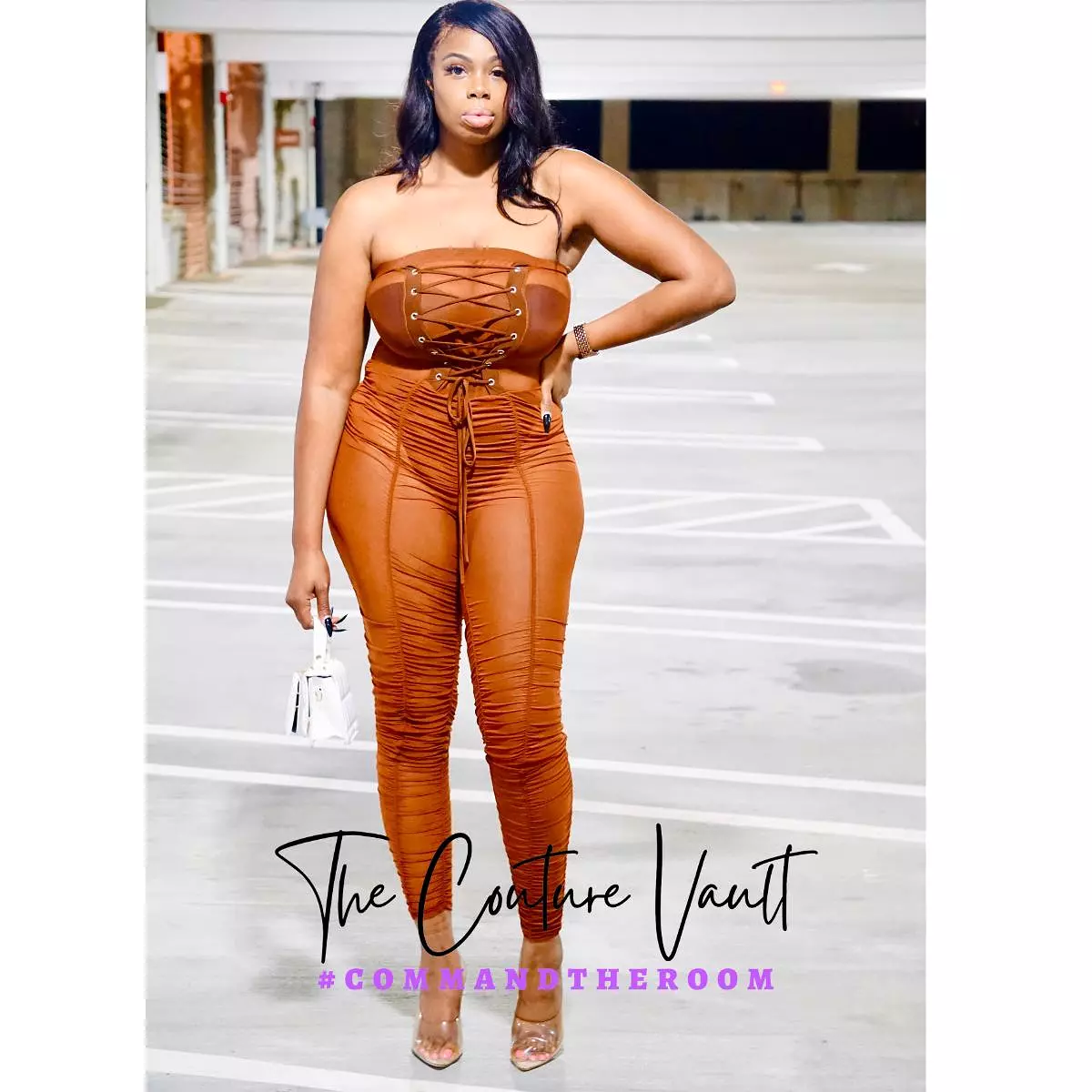 Kauna Mocha Mesh Jumpsuit