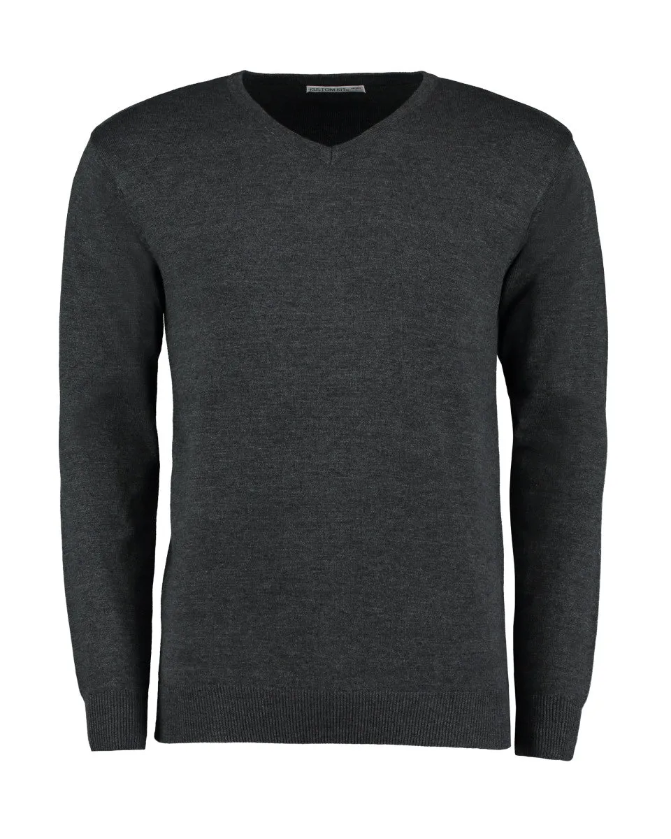 KK352 Kustom Kit Men's Arundel Long Sleeve V-Neck Sweater