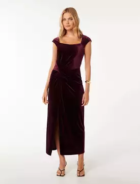 Lara Cap Sleeve Velvet Dress