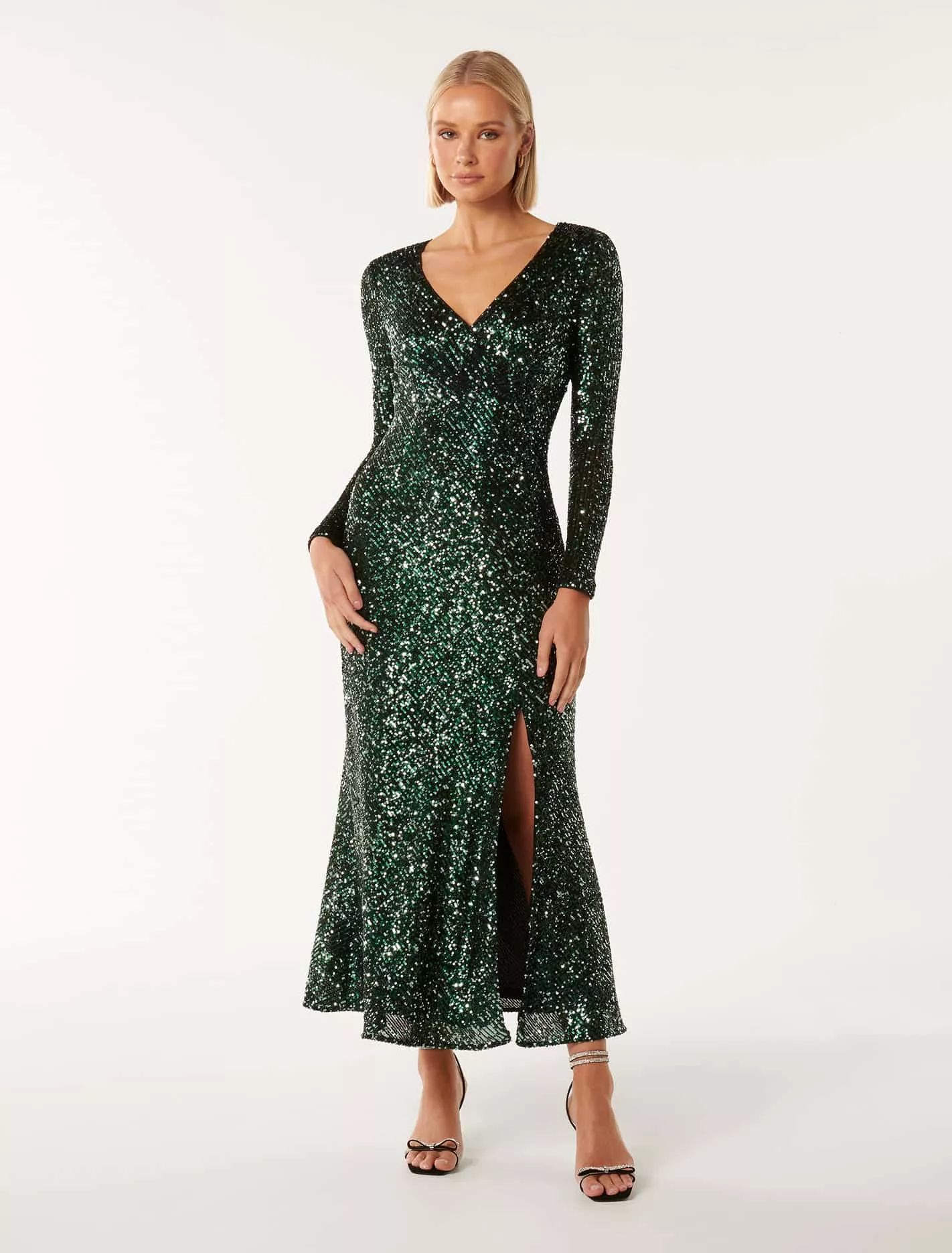 Laurie Sequin Long Sleeve Dress