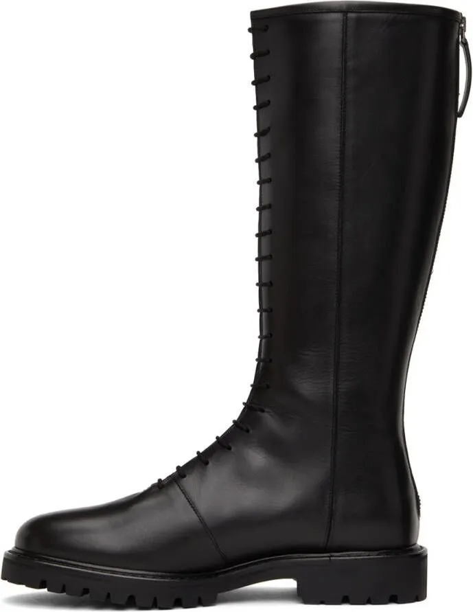 Legres Black Tall Combat Boots