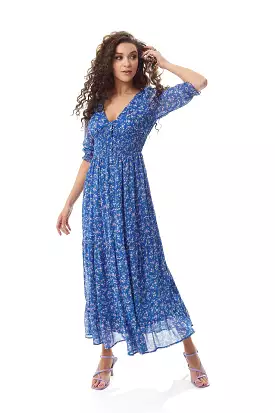 Liquorish Floral Maxi Chiffon Dress