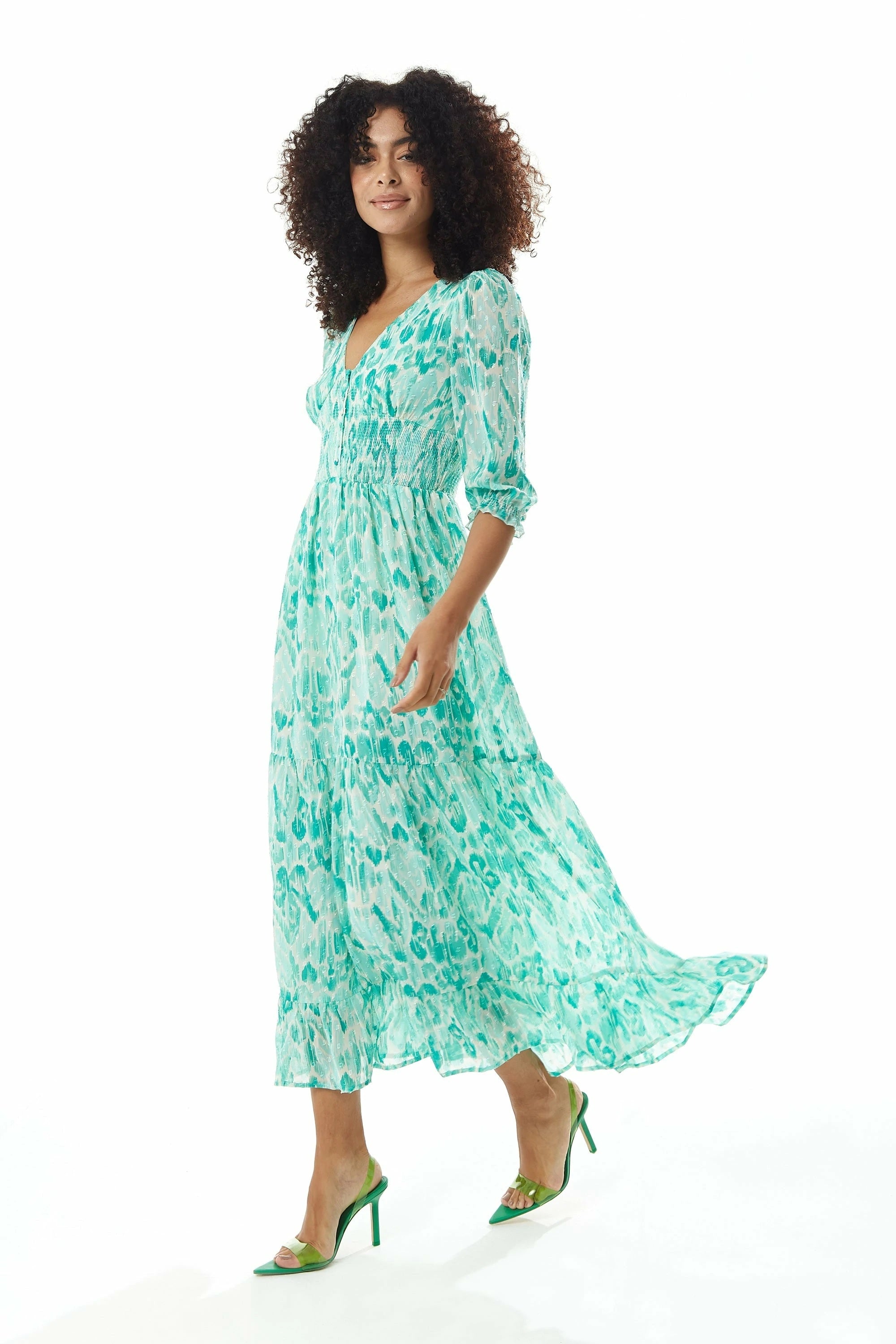 Liquorish Floral Maxi Chiffon Dress