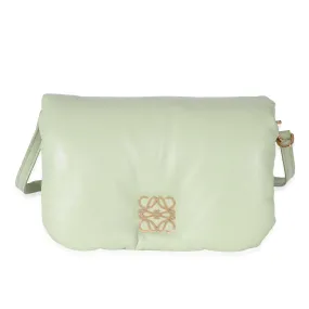 Loewe Shiny Nappa Lambskin Pale Green Mini Puffer Goya Bag