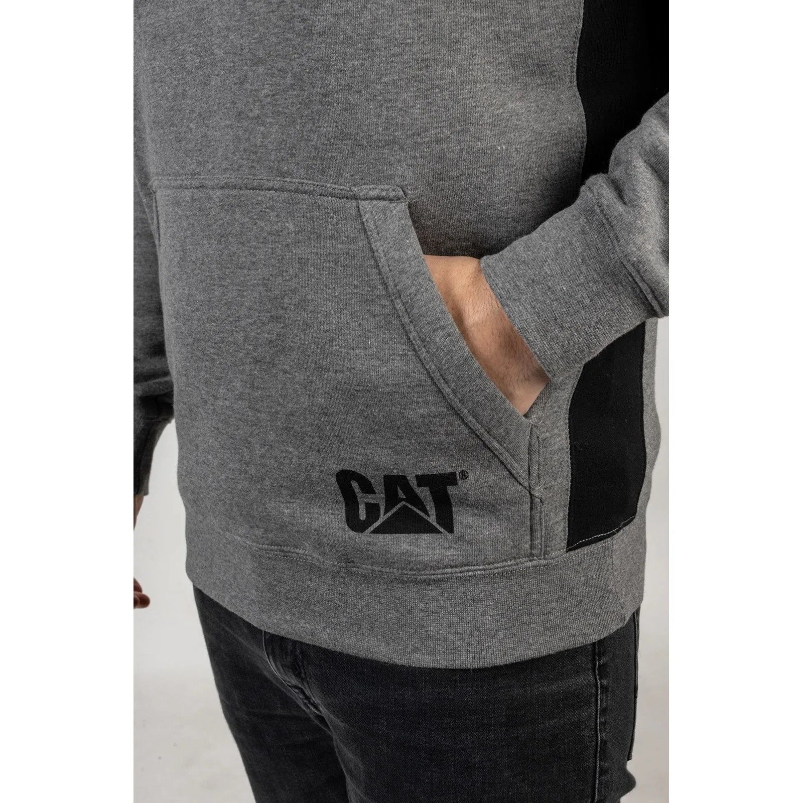 Logo Panel Hooded Sweatshirt  Dark Heather Grey