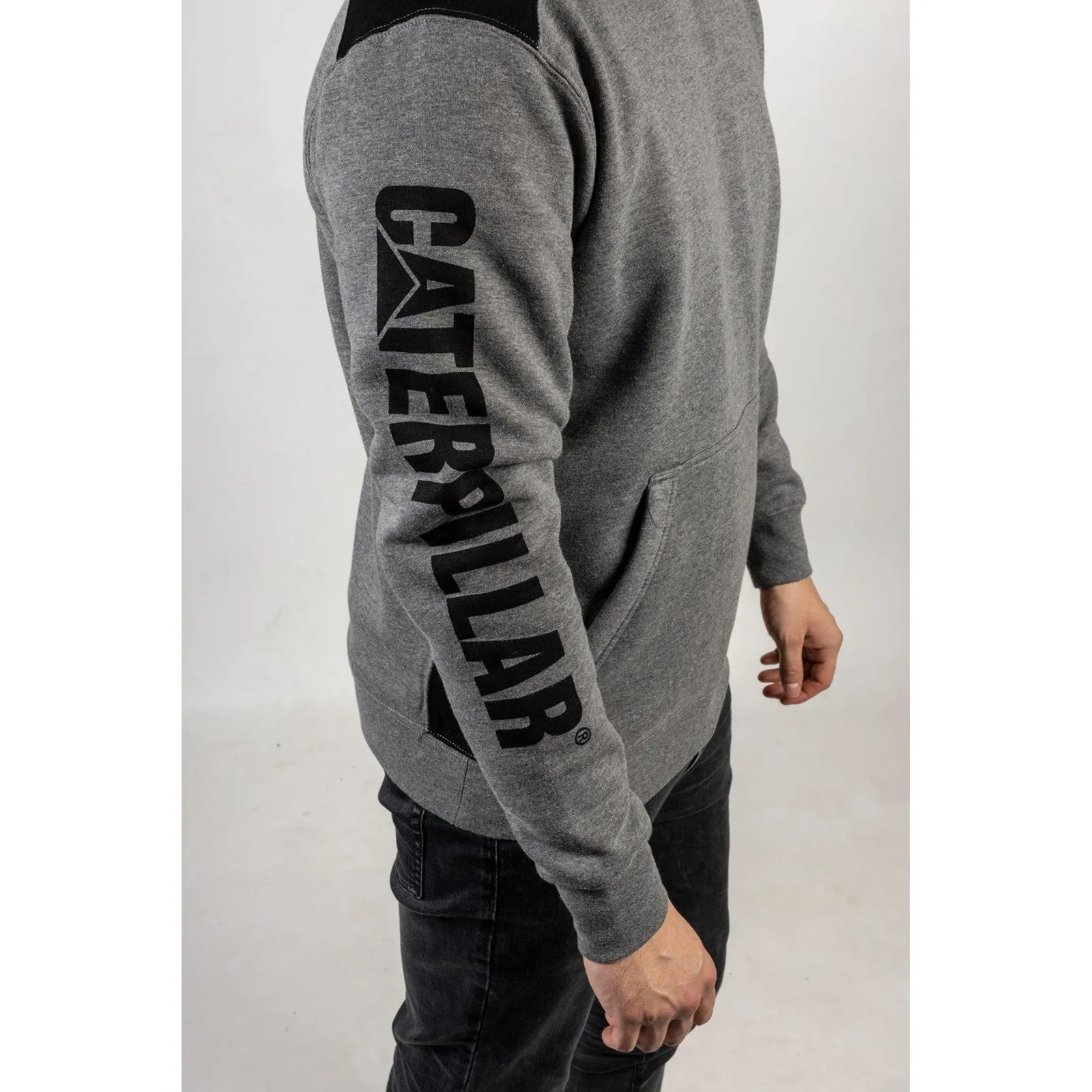 Logo Panel Hooded Sweatshirt  Dark Heather Grey