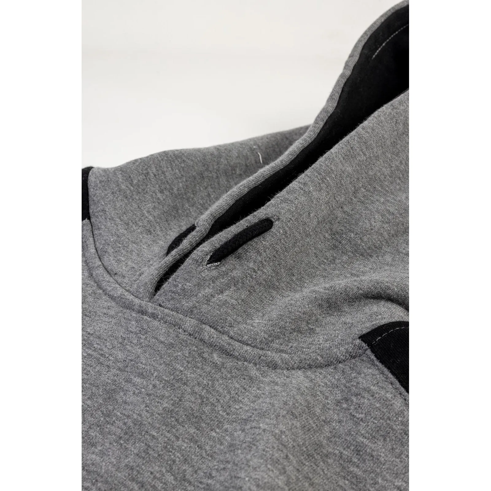 Logo Panel Hooded Sweatshirt  Dark Heather Grey