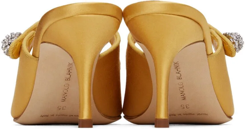 Manolo Blahnik Yellow Camparimu Jewel Heels