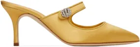 Manolo Blahnik Yellow Camparimu Jewel Heels