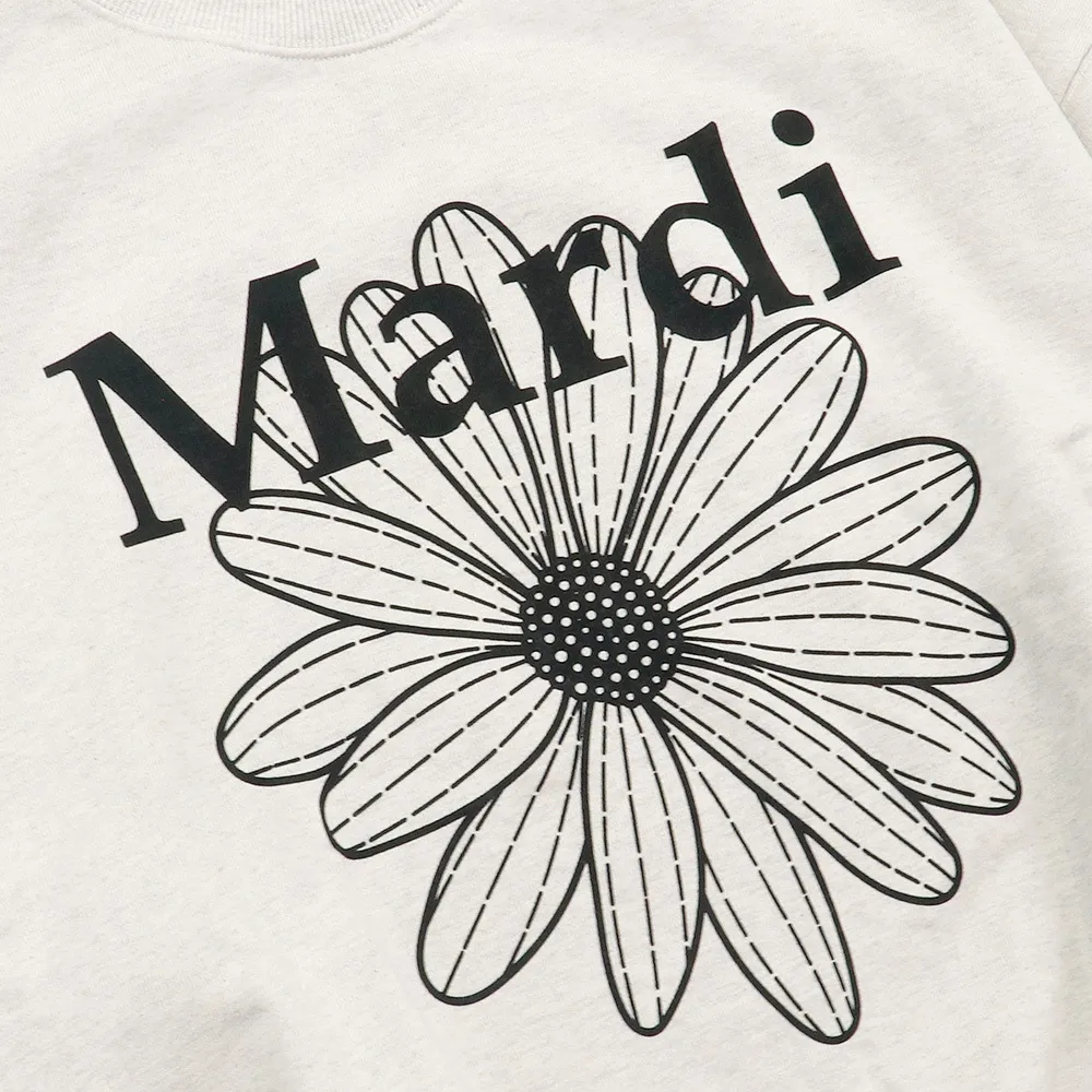 Mardi Mercredi  |Flower Patterns Rib Street Style U-Neck Long Sleeves Plain