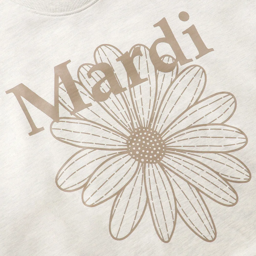 Mardi Mercredi  |Flower Patterns Rib Street Style U-Neck Long Sleeves Plain