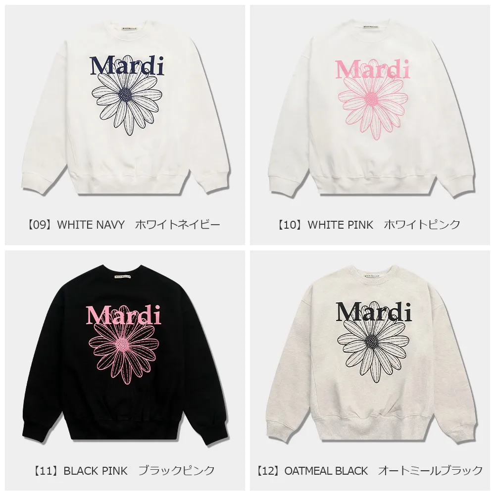 Mardi Mercredi  |Flower Patterns Rib Street Style U-Neck Long Sleeves Plain