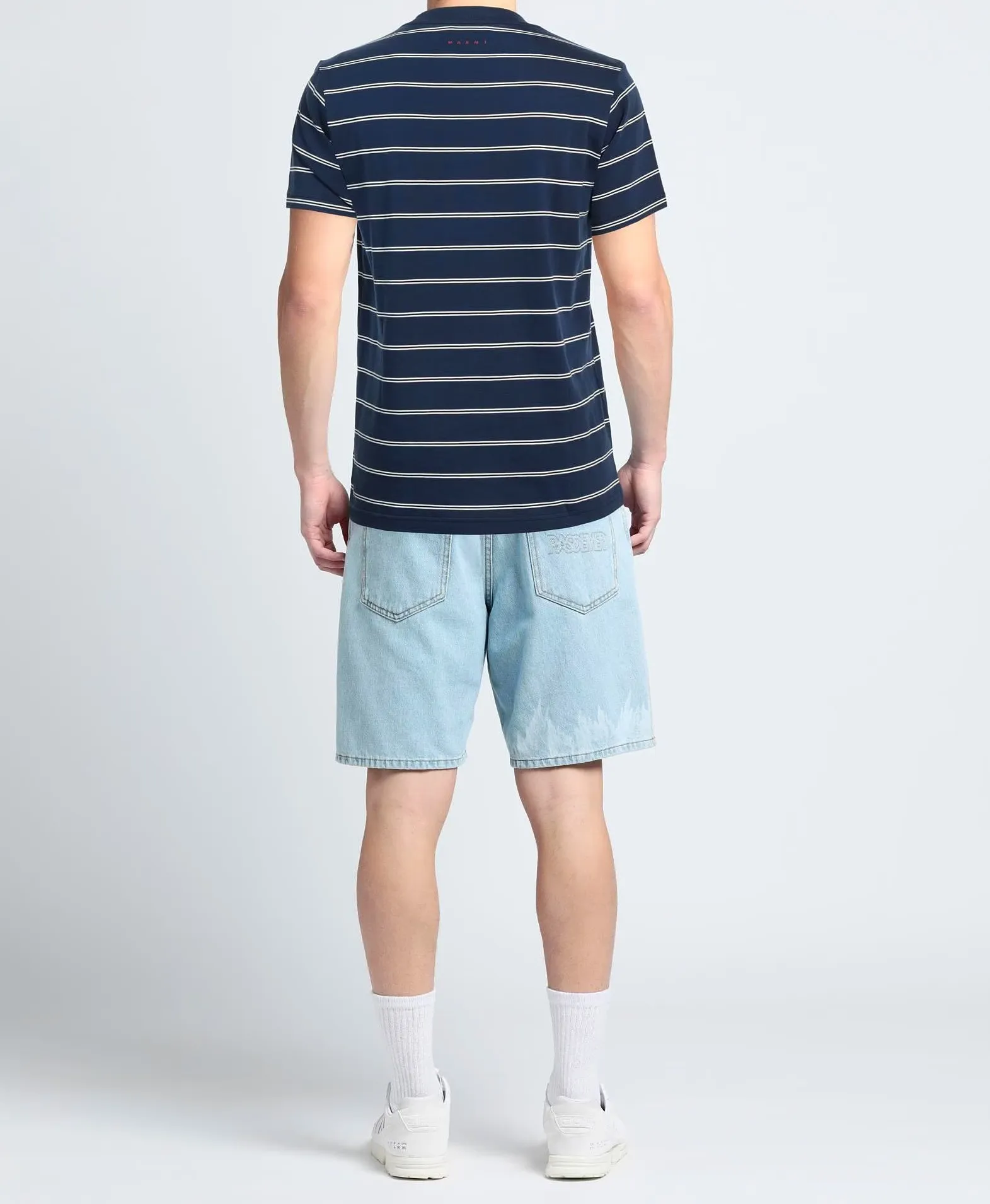 MARNI  |Crew Neck Stripes Cotton Short Sleeves Oversized Logo