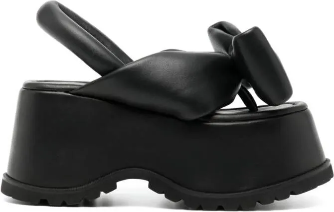 Melitta Baumeister bow platform sandals Black