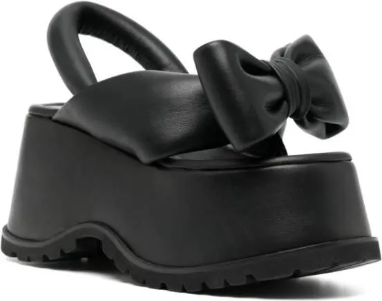 Melitta Baumeister bow platform sandals Black