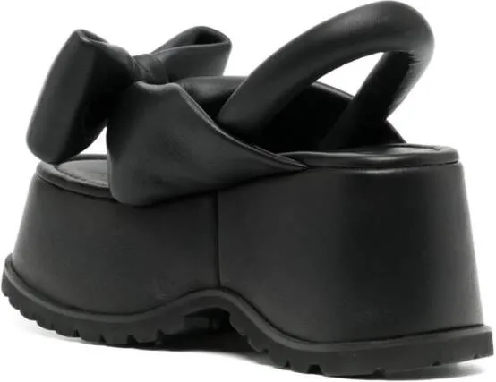 Melitta Baumeister bow platform sandals Black