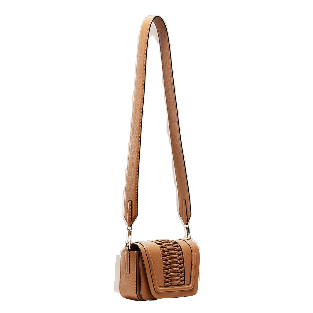 Mini Eugenia braided camel crossbody