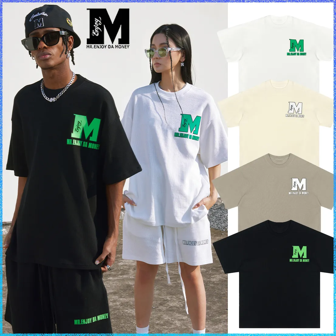 MR. ENJOY DA MONEY  |Crew Neck Unisex Street Style Cotton Short Sleeves Oversized