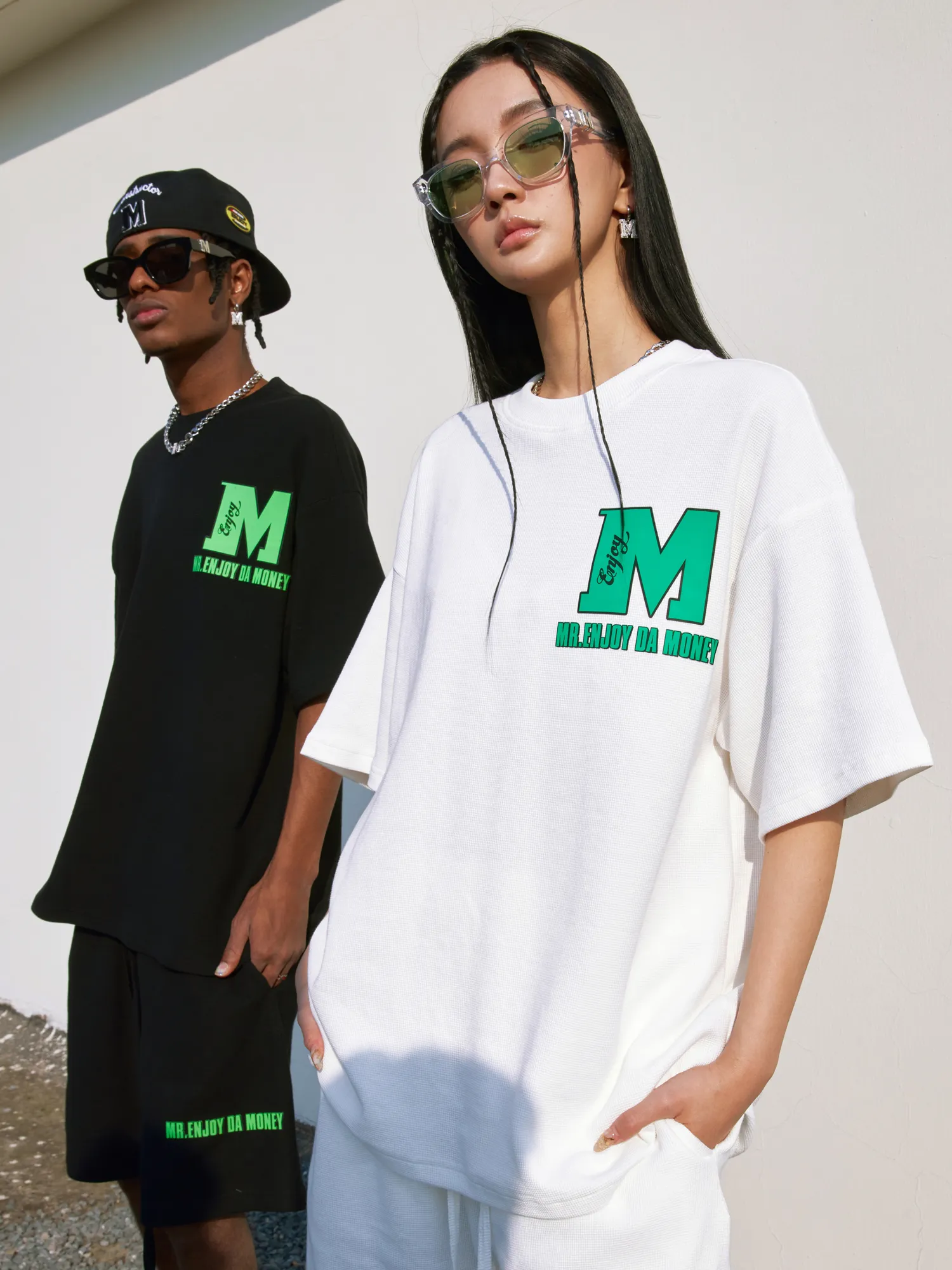 MR. ENJOY DA MONEY  |Crew Neck Unisex Street Style Cotton Short Sleeves Oversized