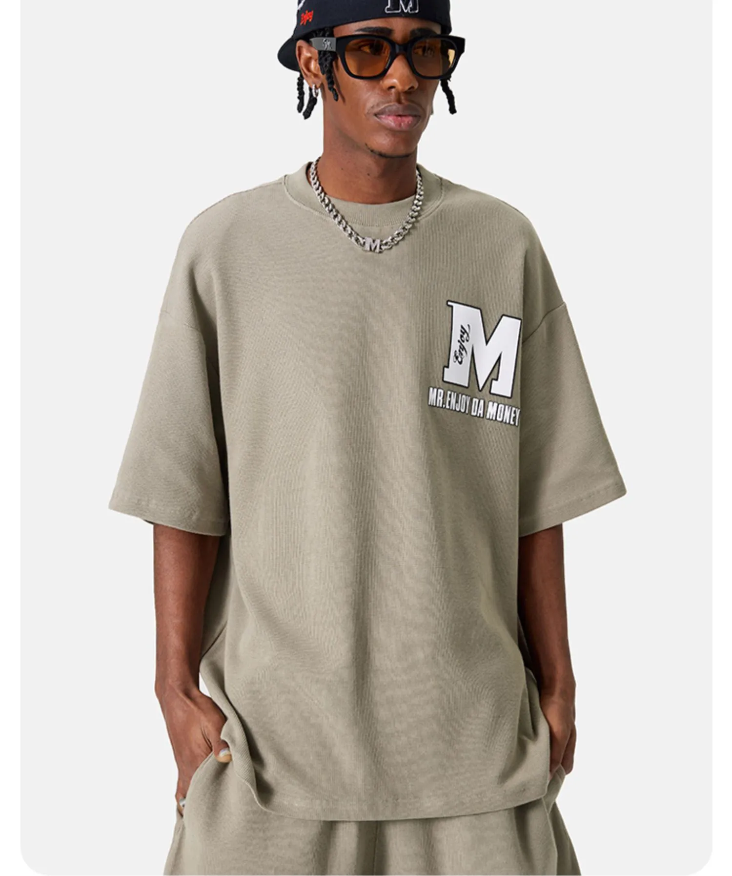 MR. ENJOY DA MONEY  |Crew Neck Unisex Street Style Cotton Short Sleeves Oversized