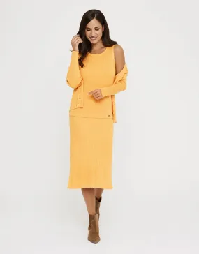 Mustard Button Midi Skirt - Erepit