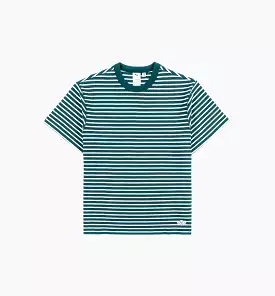 Nanamica Striped Mens Short Sleeve Shirt - Green