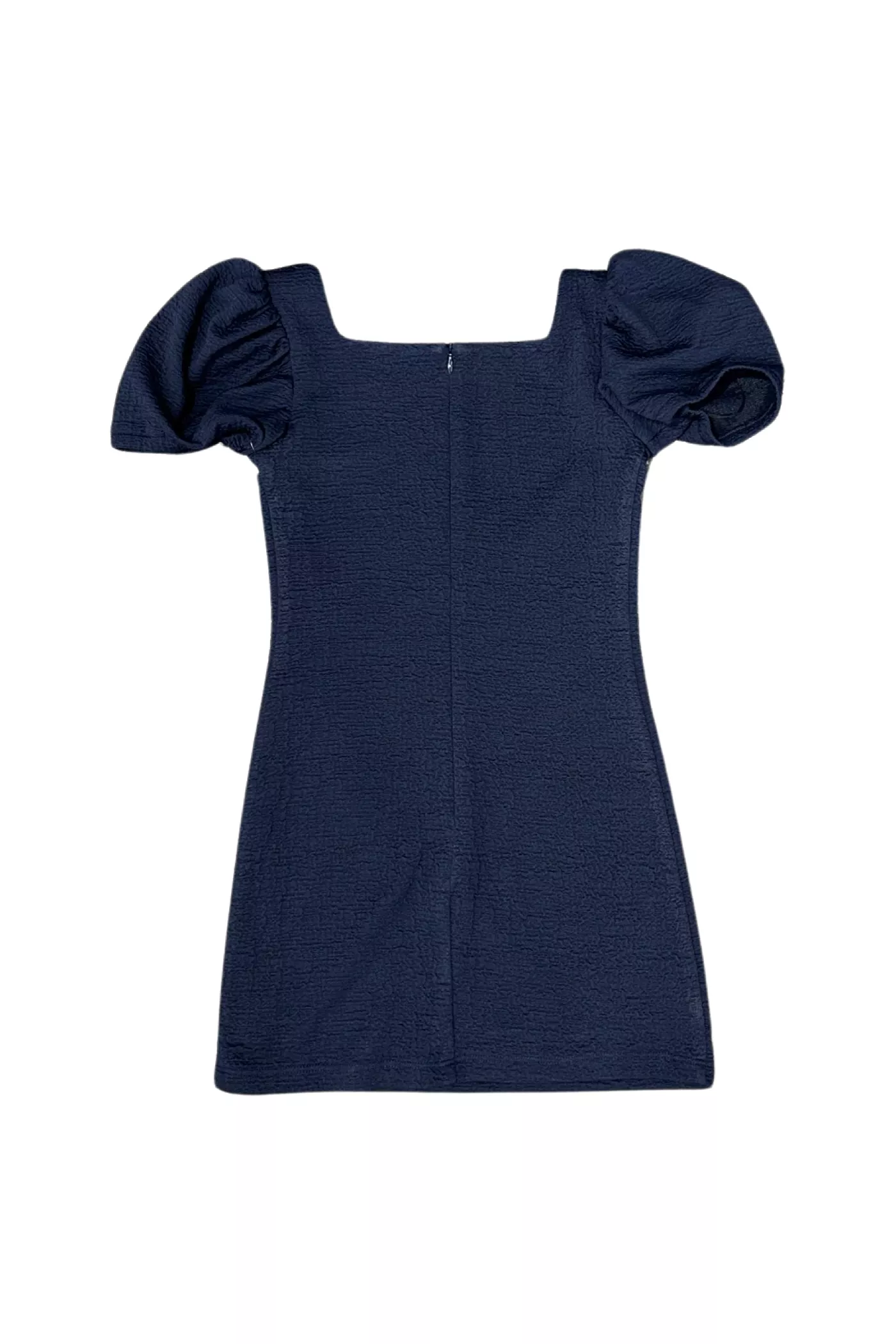 Navy Puff Sleeve Dress