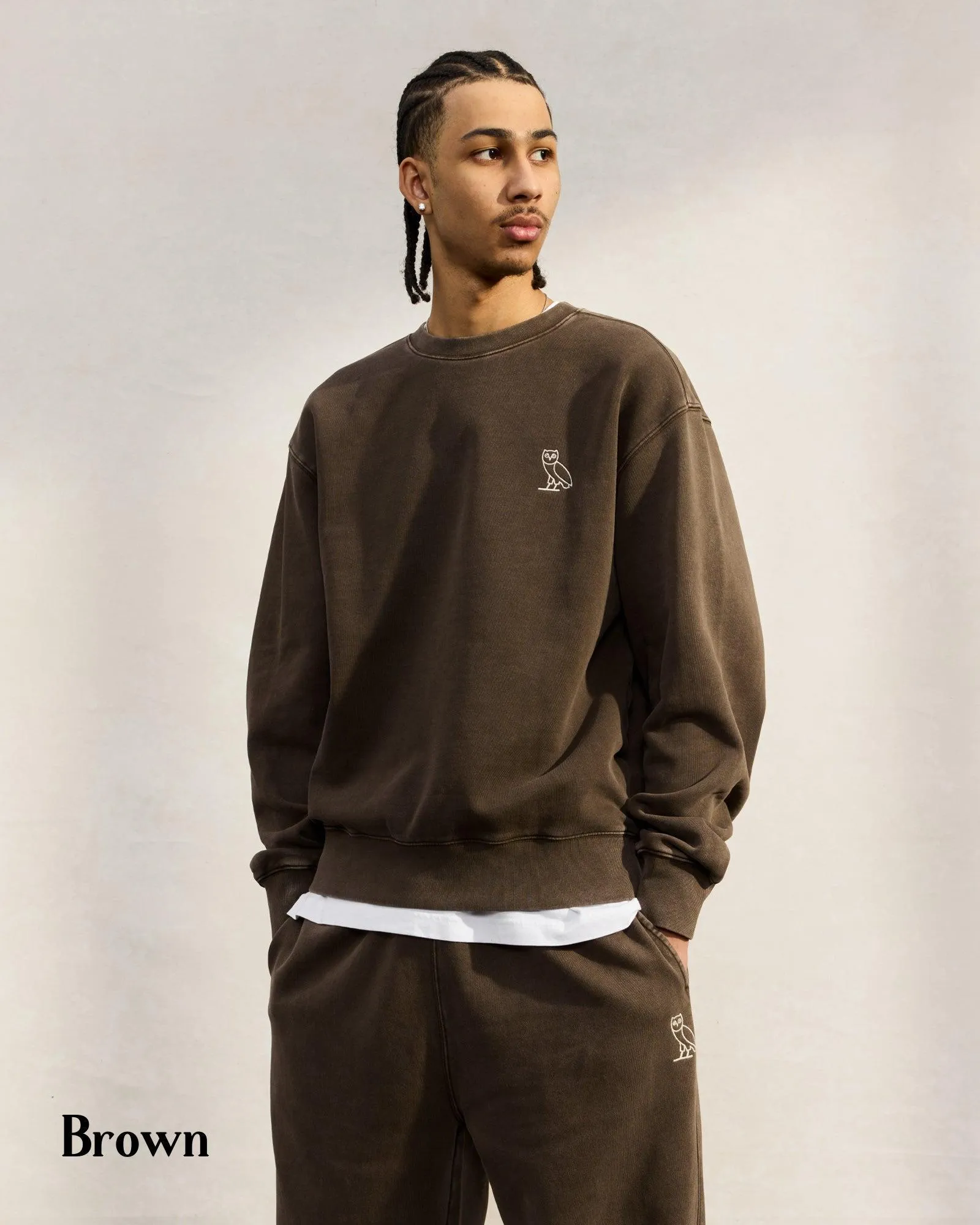 OCTOBERS VERY OWN  |Street Style Plain Cotton Logo Loungewear Sweatshirts