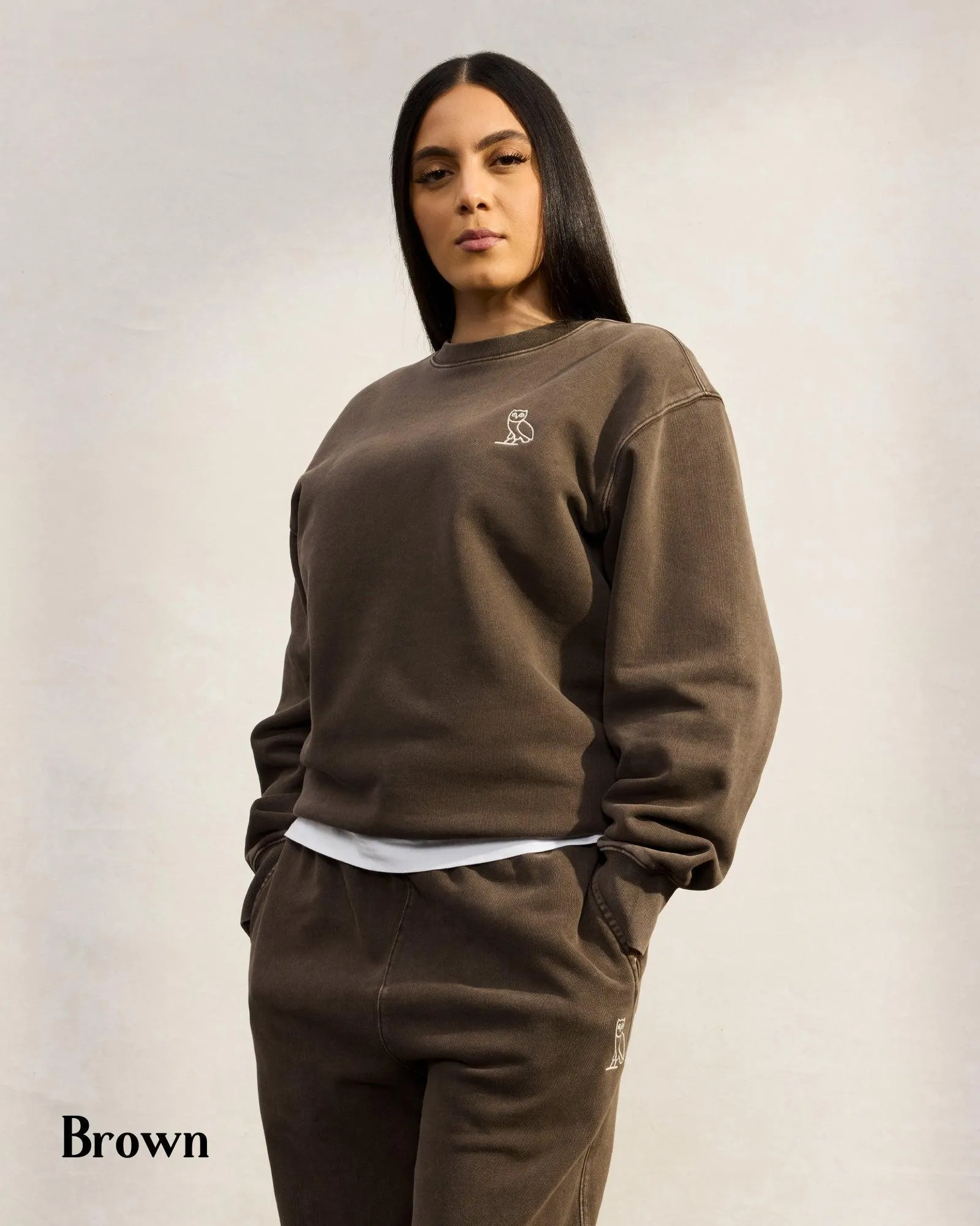 OCTOBERS VERY OWN  |Street Style Plain Cotton Logo Loungewear Sweatshirts