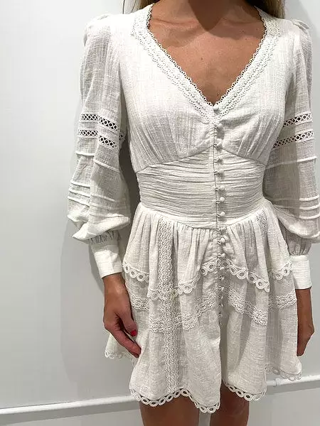 Off white Ruby button front dress