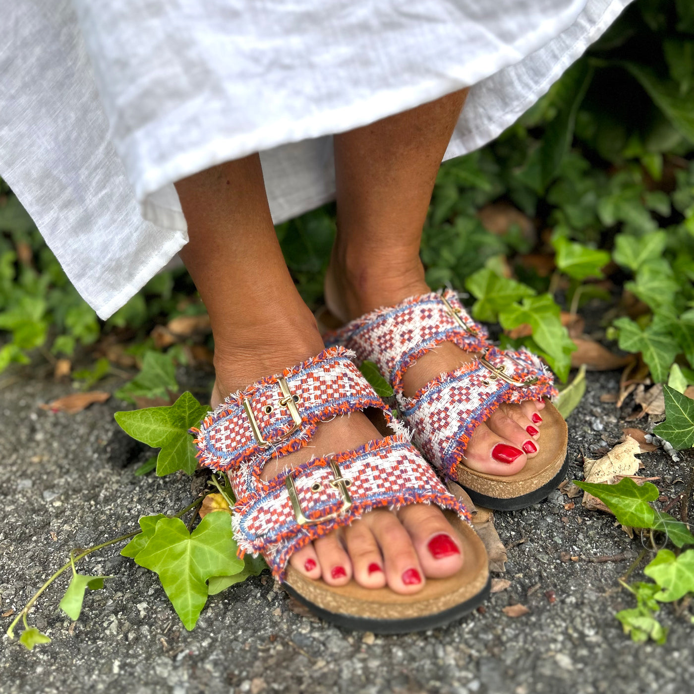 ORANGE BLUE SANDALS