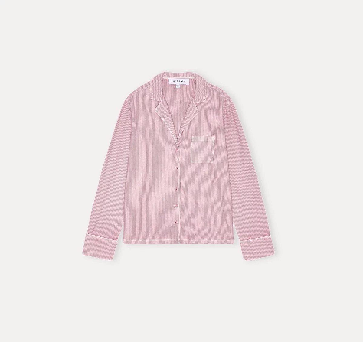 Organic Basics Core Sleep Shirt Pink Stripe