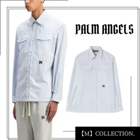 Palm Angels  |Stripes Unisex Street Style Long Sleeves Cotton Oversized