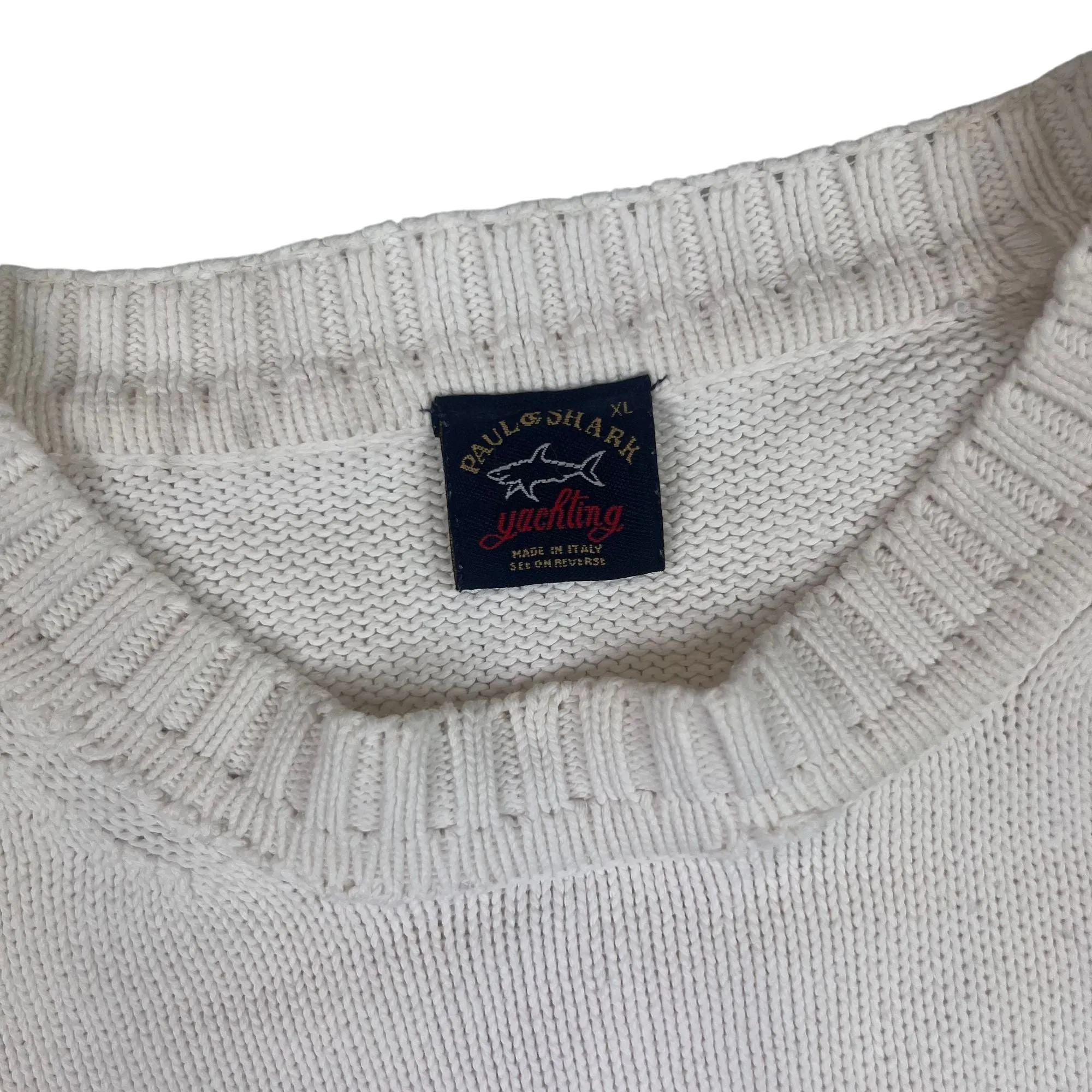 Paul & Shark Yachting Striped Knit Sweater White Pink